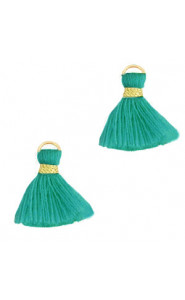 Quaste Ibiza Style 1.5cm Gold-jade green